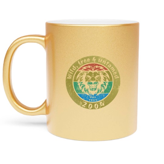 21st birthday Wild, free & untamed since 07/2004 Metallic Mugs