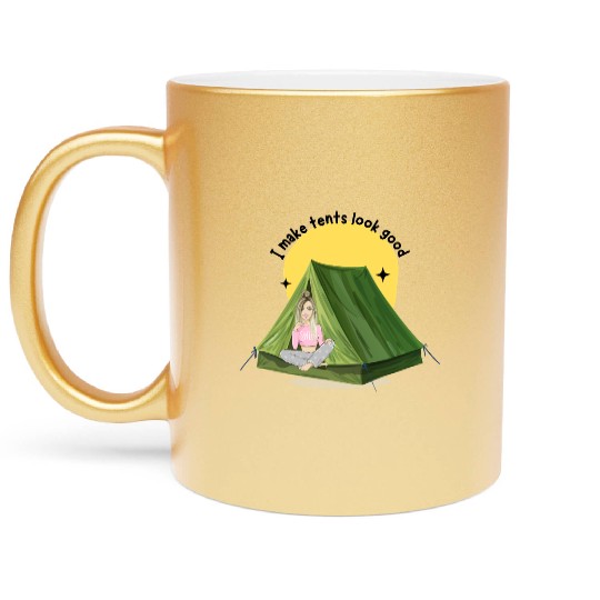 Camper Girl - I Make Tents Look Good Metallic Mugs