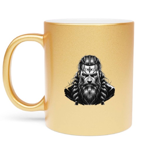 Viking Warrior Man Odin Thor Norman Walhalla Metallic Mugs