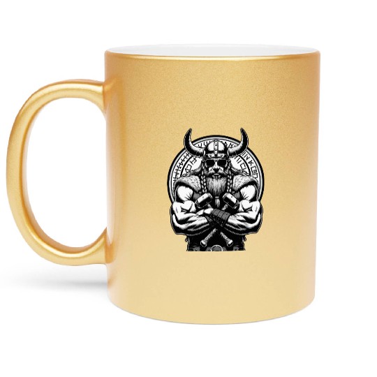 Viking Warrior Man Odin Thor Norman Walhalla Metallic Mugs