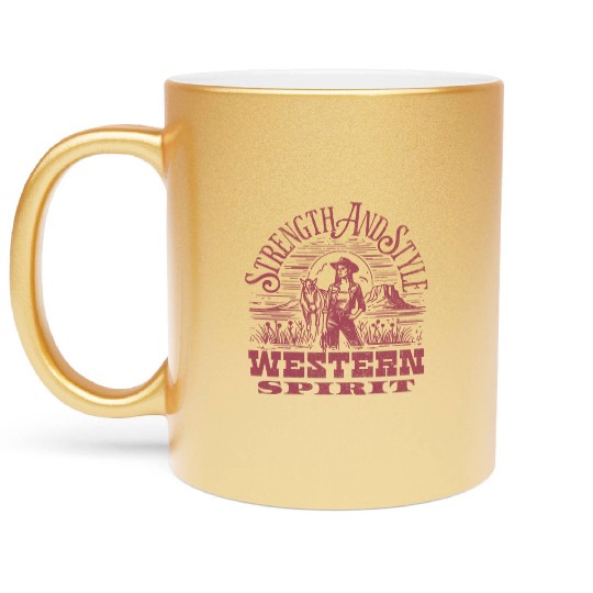 Cowgirl Strength & Style – Western Spirit Metallic Mugs