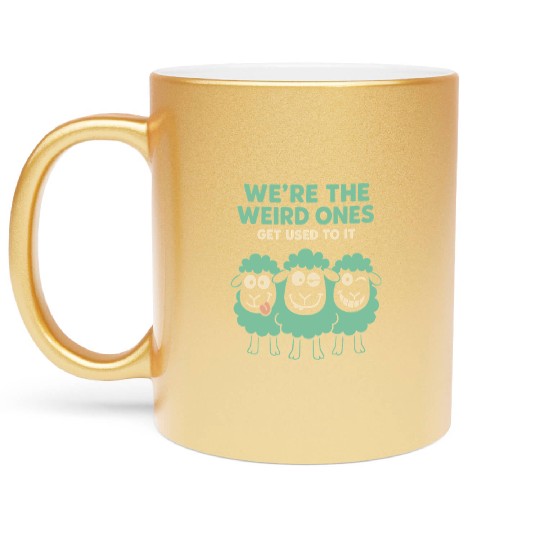 Funny Black Sheep Cousin Quirky Family Outcast Metallic Mugs