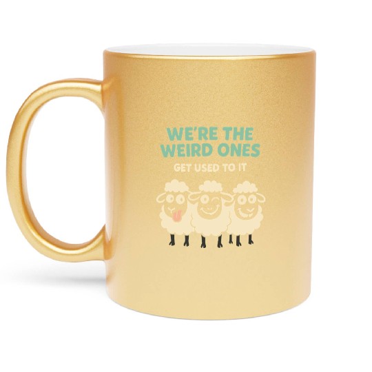 Funny Black Sheep Cousin Quirky Family Outcast Metallic Mugs