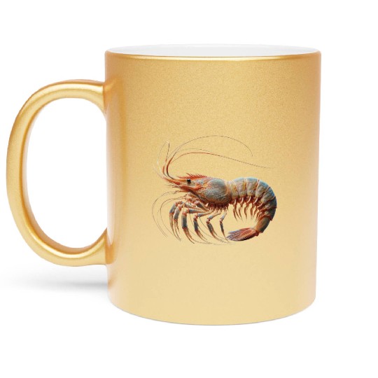 Ocean Elegance : The Grace of a Shrimp Metallic Mugs