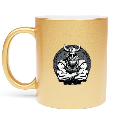 Viking Warrior Man Odin Thor Norman Walhalla Metallic Mugs