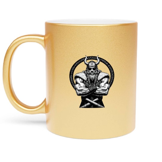 Viking Warrior Man Odin Thor Norman Walhalla Metallic Mugs