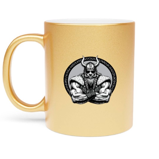 Viking Warrior Man Odin Thor Norman Walhalla Metallic Mugs