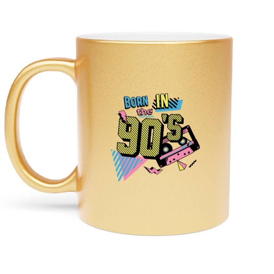 Born In The 90s Retro Nostalgia 90s Design Metallic Mugs