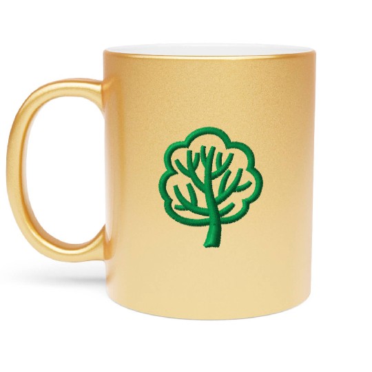 Tree embroidered Metallic Mugs
