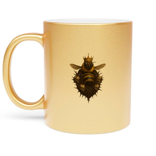 Queen Bee - Gothic Insect Ruler Metallic Mugs