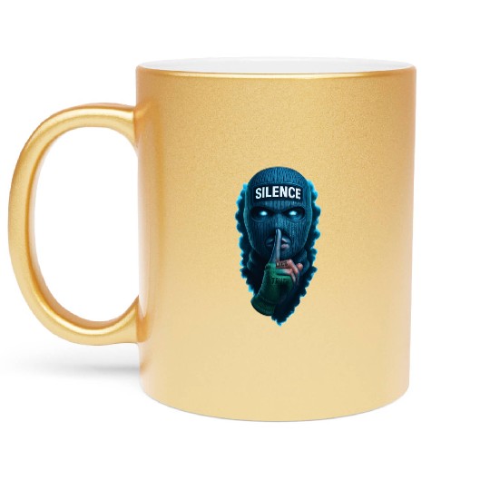 Silence Gangster Mask | Dark Streetwear | Urban St Metallic Mugs