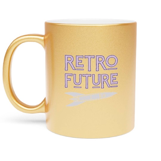 Retro Future Rocket Nostalgia Metallic Mugs