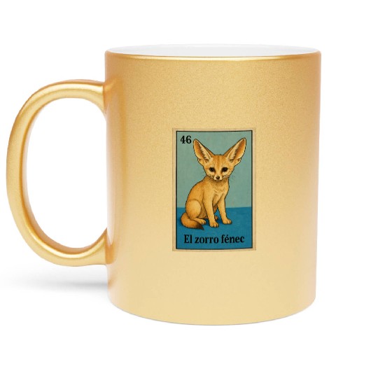 EL ZORRO FÉNEC - THE FENNEC FOX - LA LOTERÍA Metallic Mugs