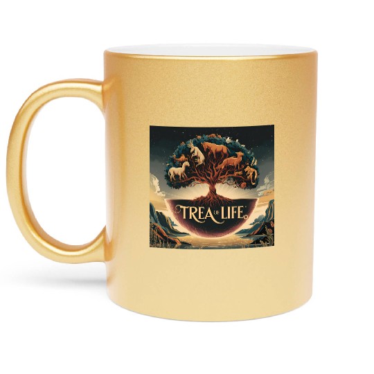 Sacred Tree of Life Metallic Mugs