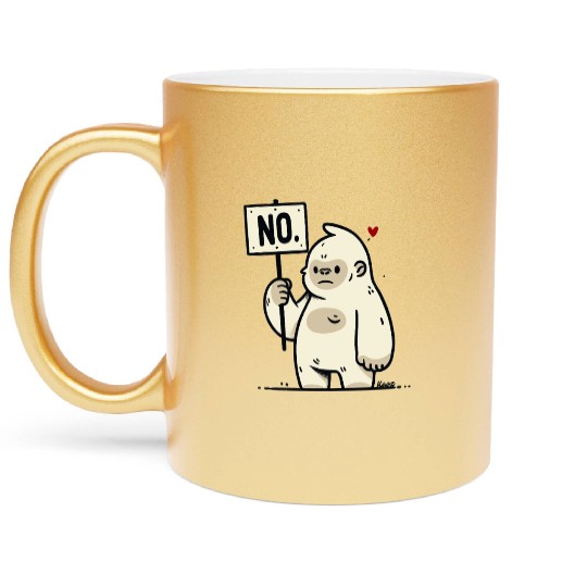 Gorilla Says No – Cute Protest Metallic Mugs