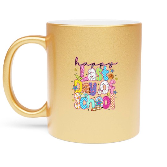 Last Day of School Teacher Summer Metallic Mugs