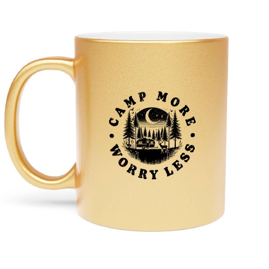 Camping Summer Camp More Worry Less Metallic Mugs
