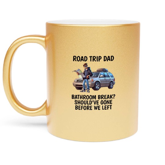 Road Trip Dad Design Metallic Mugs