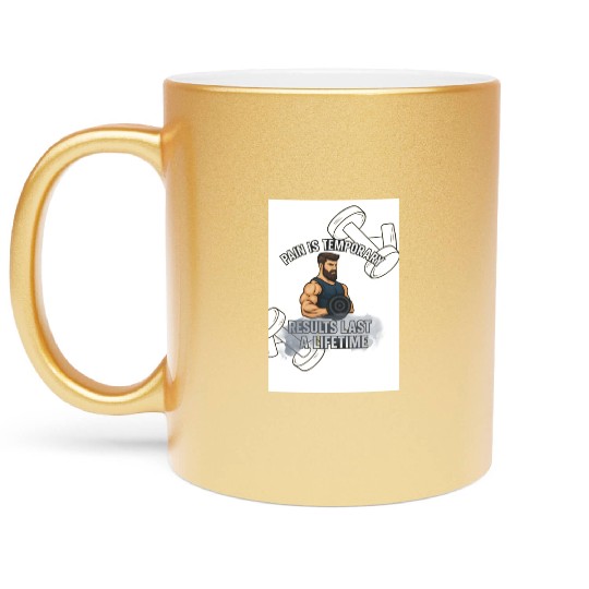 Fitness Gym Metallic Mugs Design