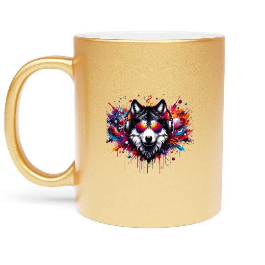Wolf Beats Metallic Mugs