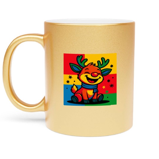 Christmas Reindeer Metallic Mugs