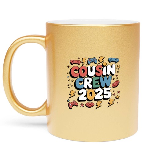 Cousin Crew 2025 Video Game Controllers Family Metallic Mugs