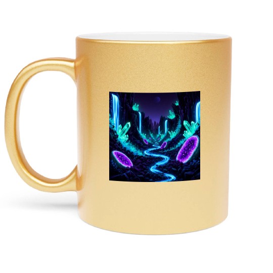 Bioluminescent Crystal Valley Metallic Mugs