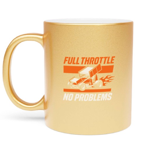 Sprint Car Racing Dirt Track Speed Oval Race Metallic Mugs