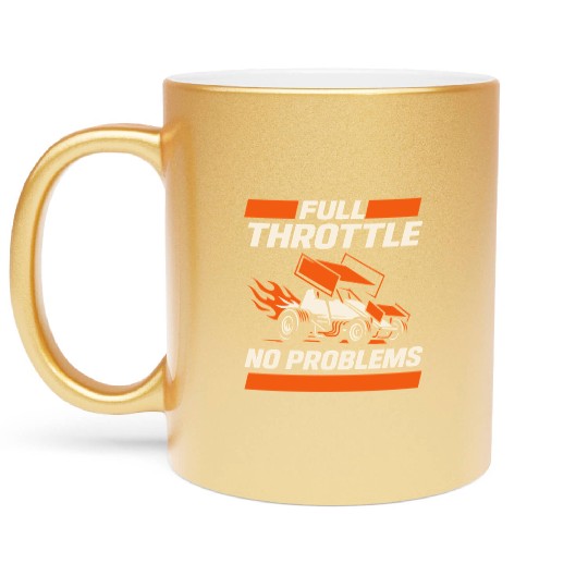 Sprint Car Racing Dirt Track Speed Oval Race Metallic Mugs