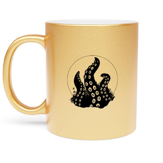 Sea and summer , octopus, wild Metallic Mugs