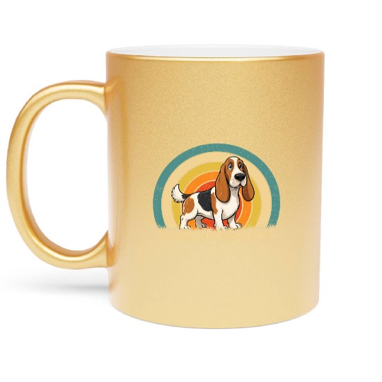 Basset Hound Mama Dog Design Metallic Mugs