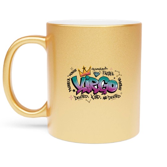 Virgo Graffiti Zodiac Art Metallic Mugs