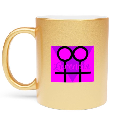 Women Symbol with Lavender Triangle Metallic Mugs