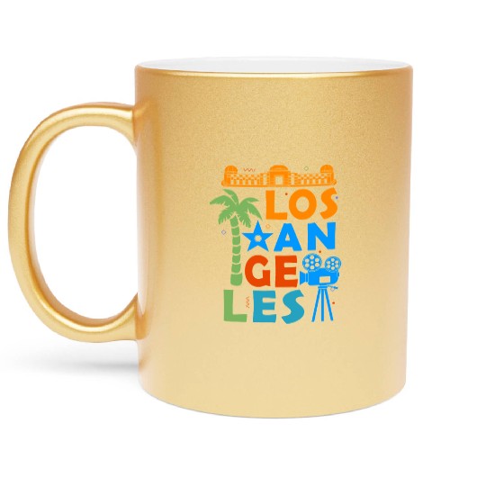 Los Angeles California Men Women Hollywood Metallic Mugs