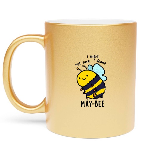 May-bee Funny Insect Bee Pun Metallic Mugs