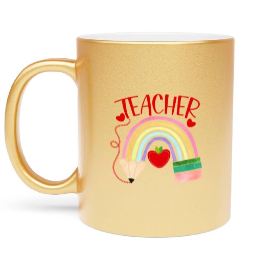 TEACHER Metallic Mugs, TEACHER APPRECIATION Metallic Mugs