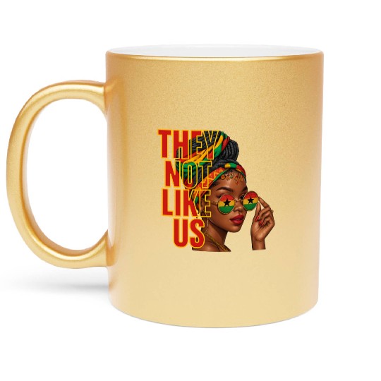 They Not Like Us Afro Queen Metallic Mugs