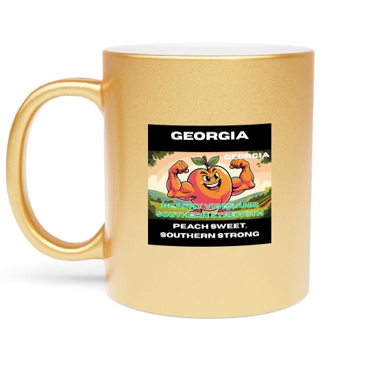 Georgia Peach State Art Metallic Mugs