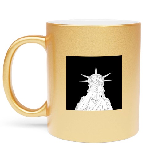 Oh the shame Statue of Liberty US for sale chaos Metallic Mugs