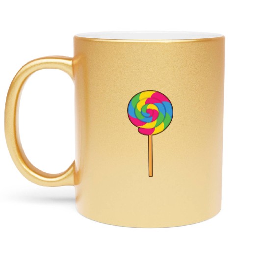 Lollipop Rainbow Sucker Candy Halloween Costume Metallic Mugs