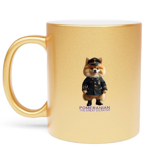 Pomeranian The Great Dictator Metallic Mugs