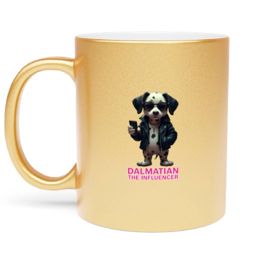 Dalmatian the Influencer Metallic Mugs
