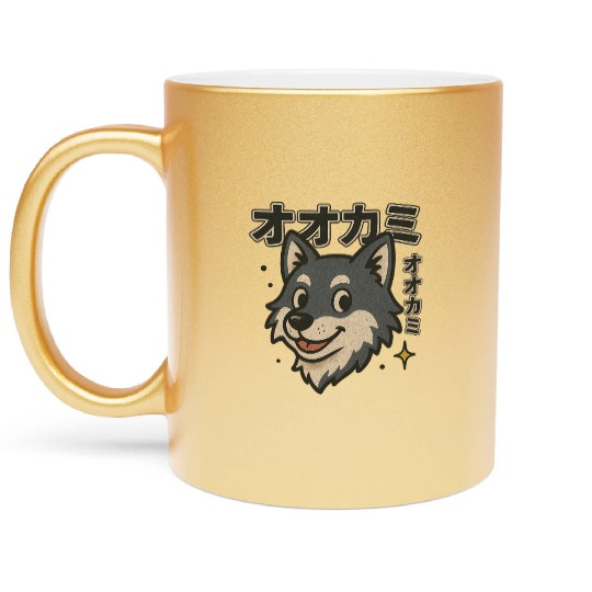 Happy Wolf Japanese Metallic Mugs
