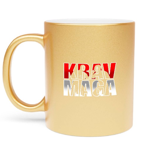 Krav Maga Israel Martial Arts Fighter Metallic Mugs