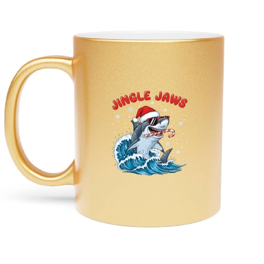 Jingle Jaws – Christmas Holiday with Bite Design Metallic Mugs
