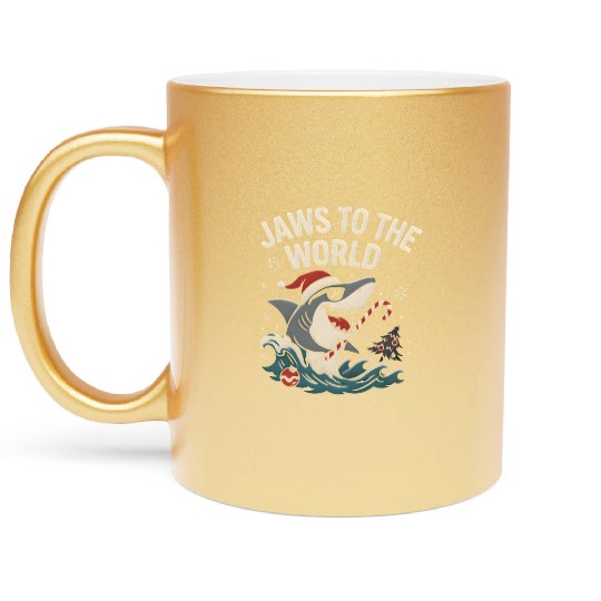 Jaws to the World – Christmas Shark Attack Metallic Mugs