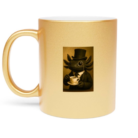 Sophisticated Axolotl Brew Metallic Mugs