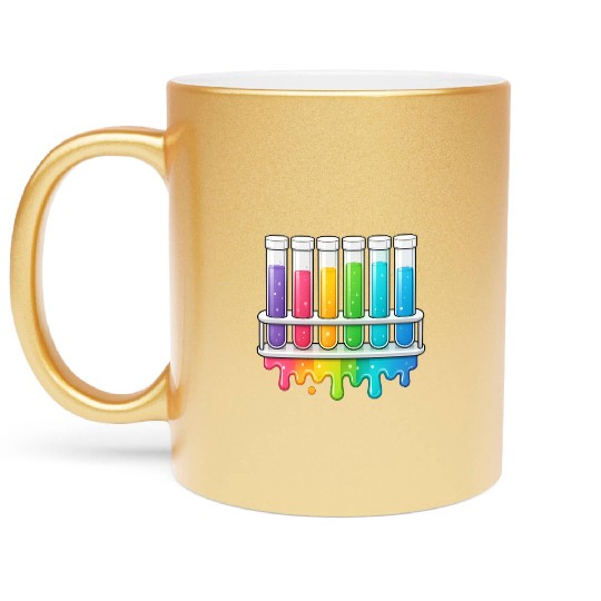 Chemistry Test Tube Design Metallic Mugs