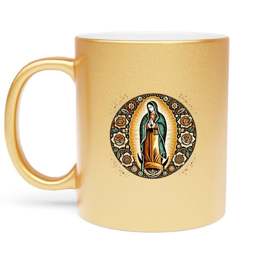 Our Lady of Guadalupe Mother Mary Art Metallic Mugs