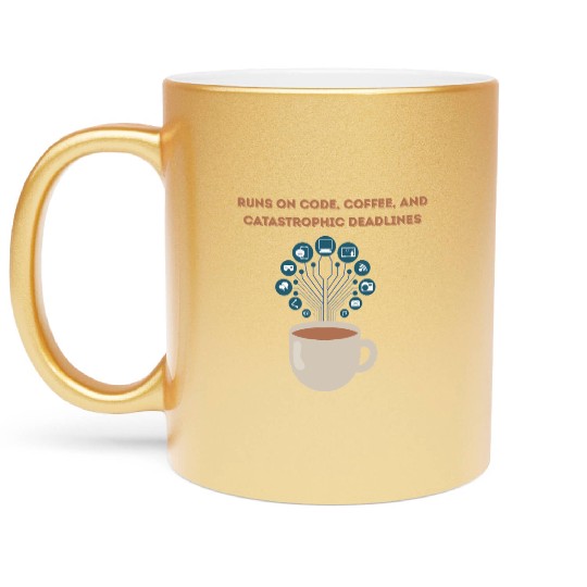Software date engineer runs on coffee Metallic Mugs